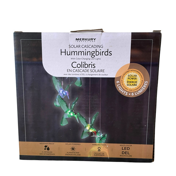 Merkury Solar Cascading Hummingbirds Color Changing LED Lights NEW - Picture 10 of 10